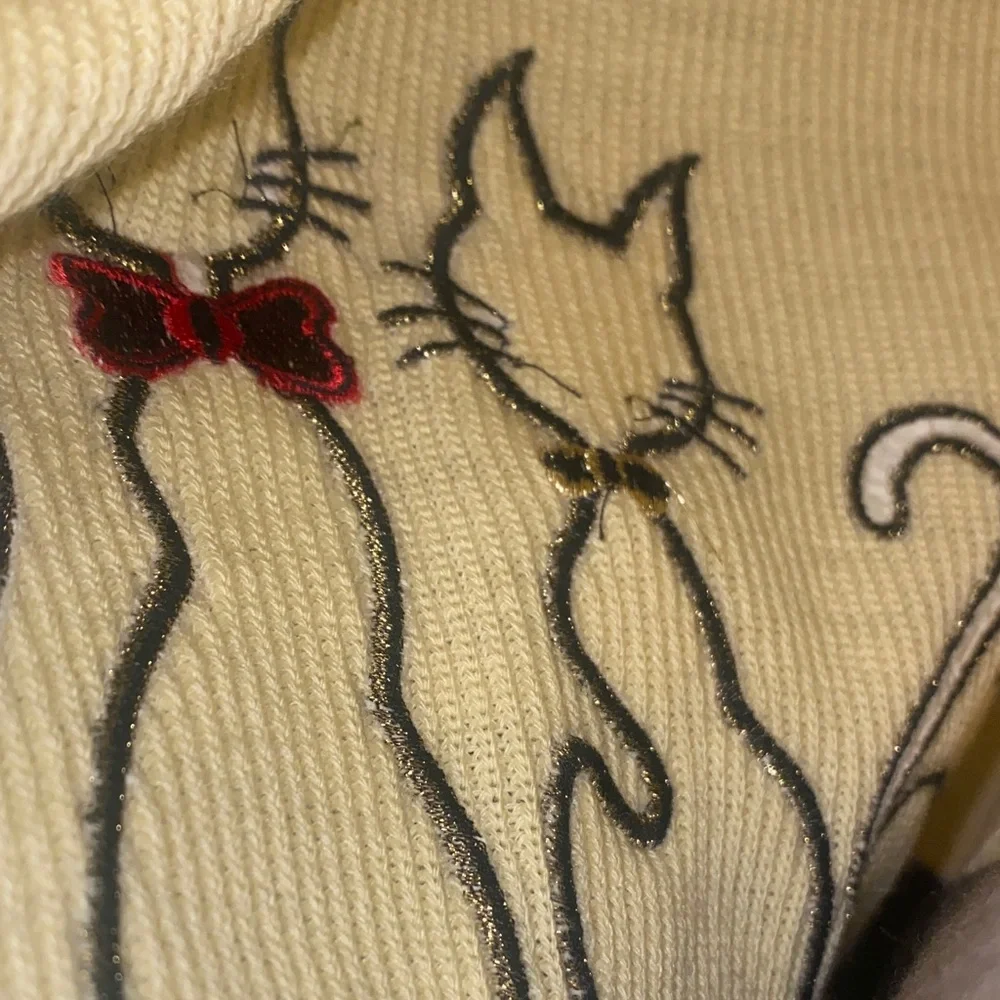 Yellow Cat-Print - patchwork Crewneck Sweater